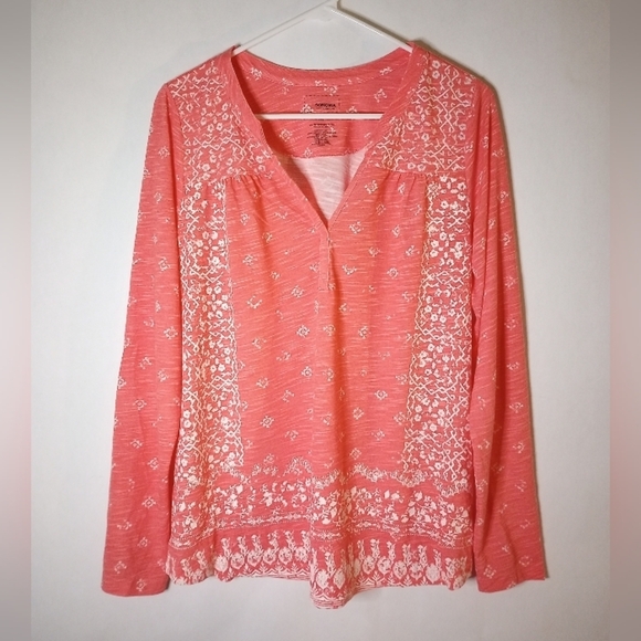 Sonoma pink patterned top size medium - Picture 1 of 7